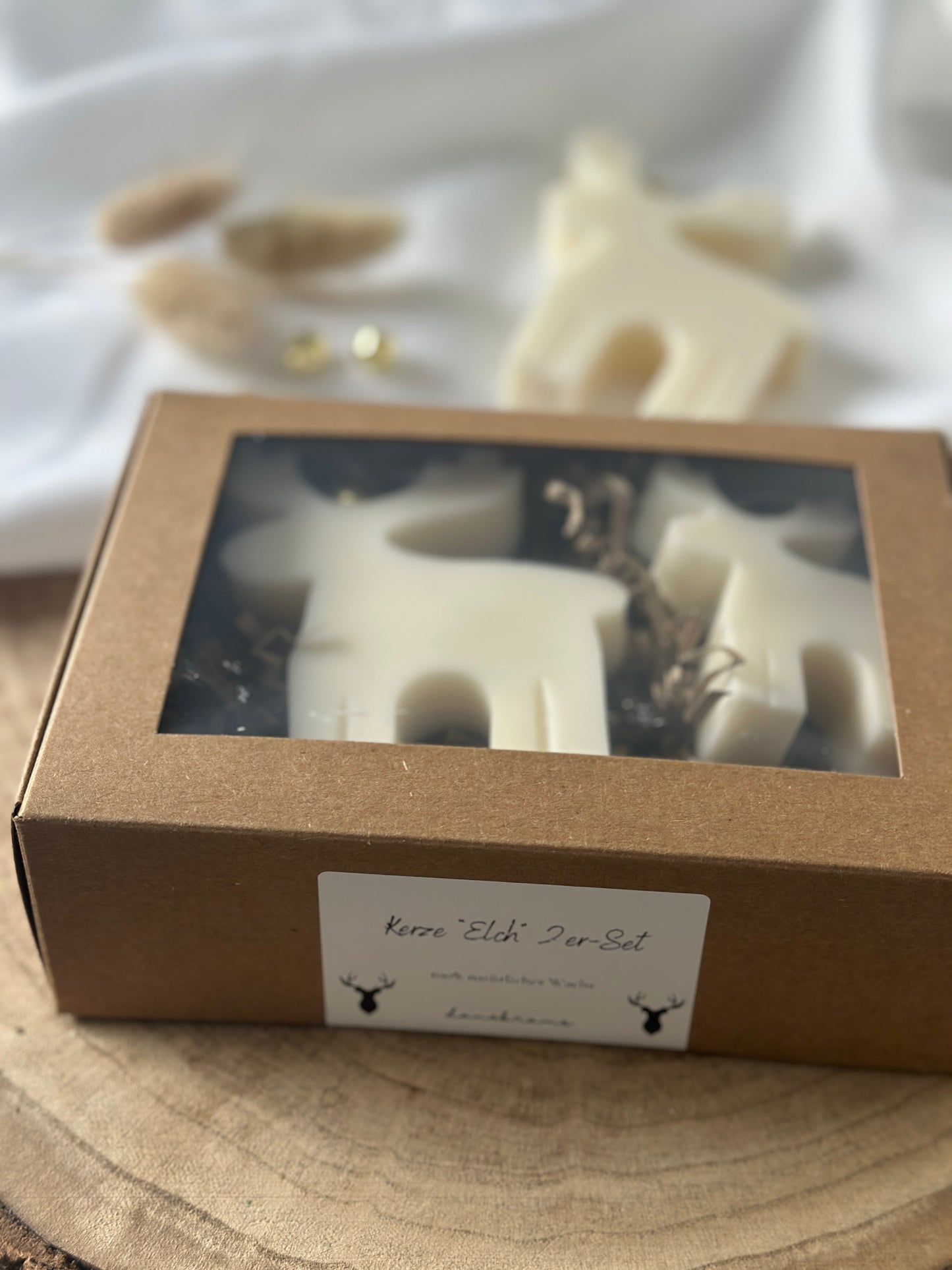 2er-Set Kerze "Elch" | Geschenkset