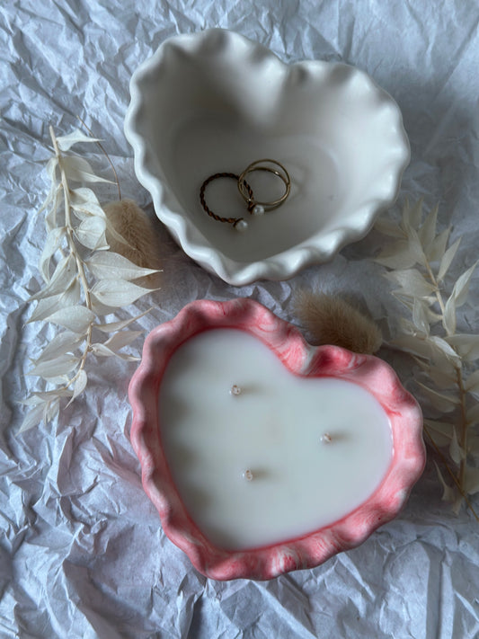 Schmuckschale/Kerze "curved heart"