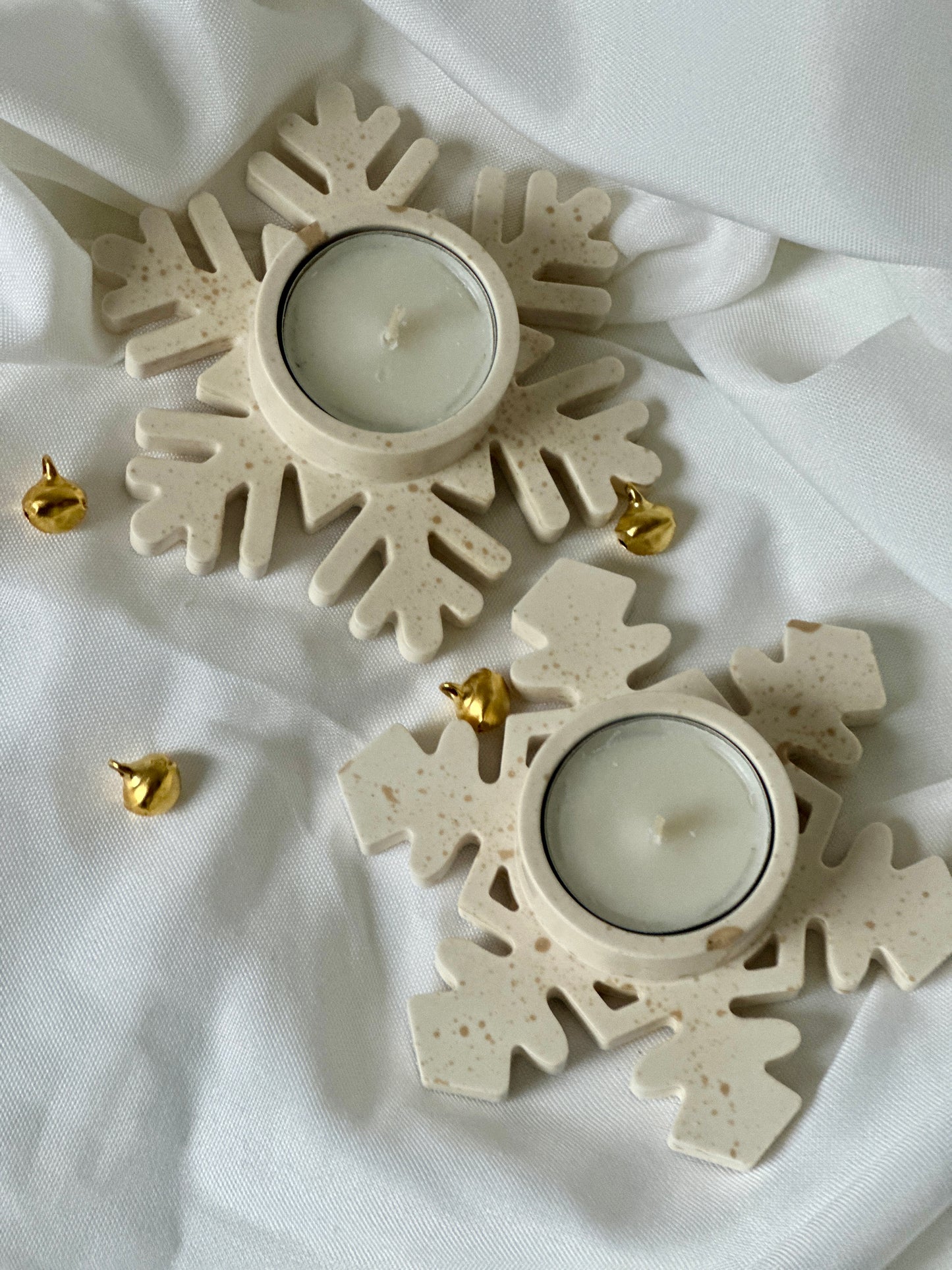 2er Set Teelichthalter "Schneeflocke"
