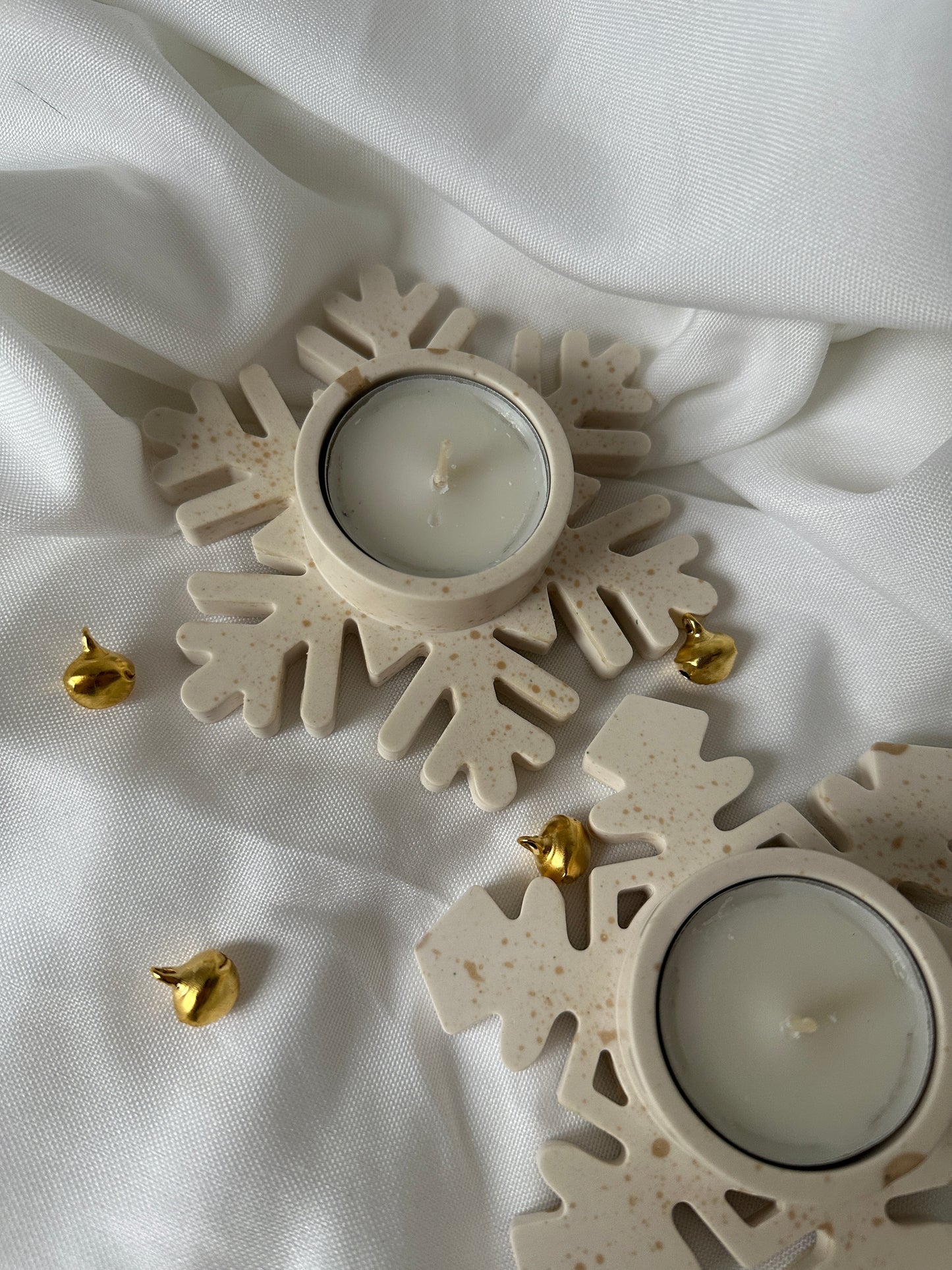 2er Set Teelichthalter "Schneeflocke"